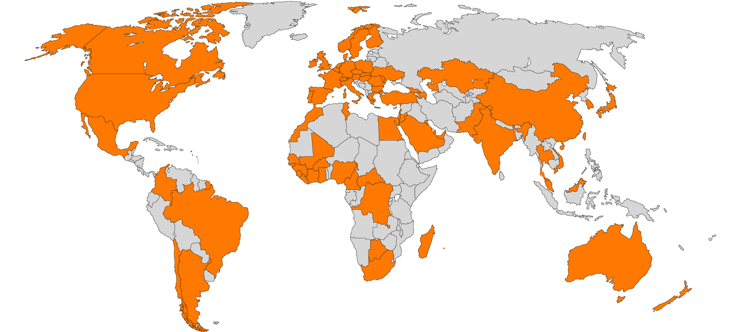 Présence du groupe Orange dans le monde