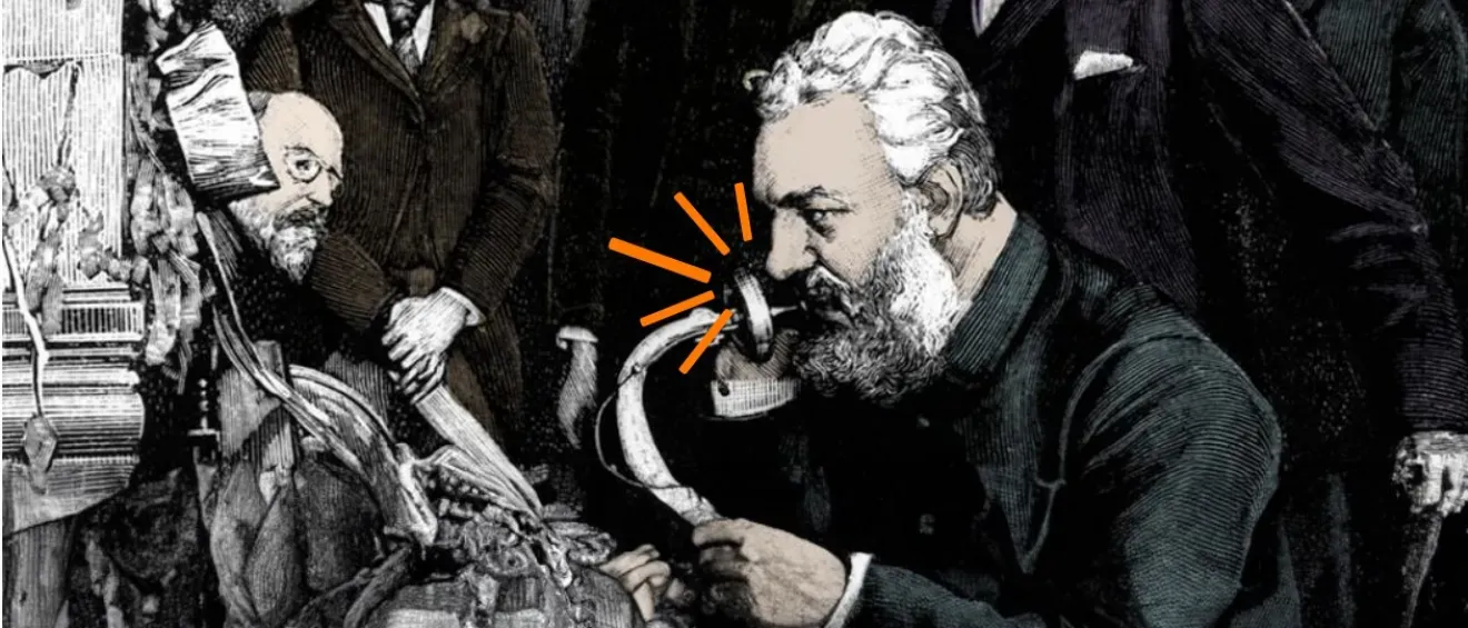 Graham bell au téléphone