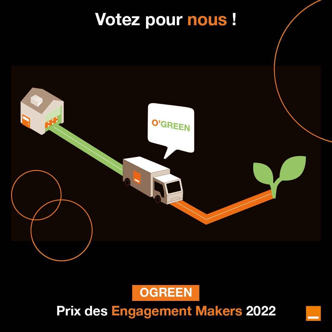 Illustration d'un camion qui va d'une maison a une plante