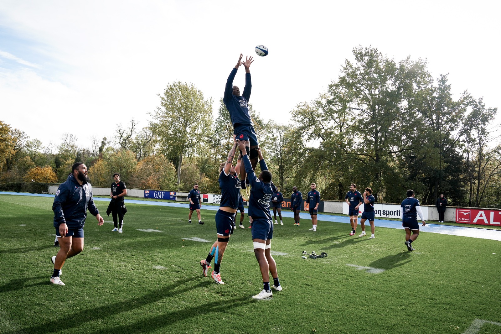 Entraînement à "la touche" du XV de France