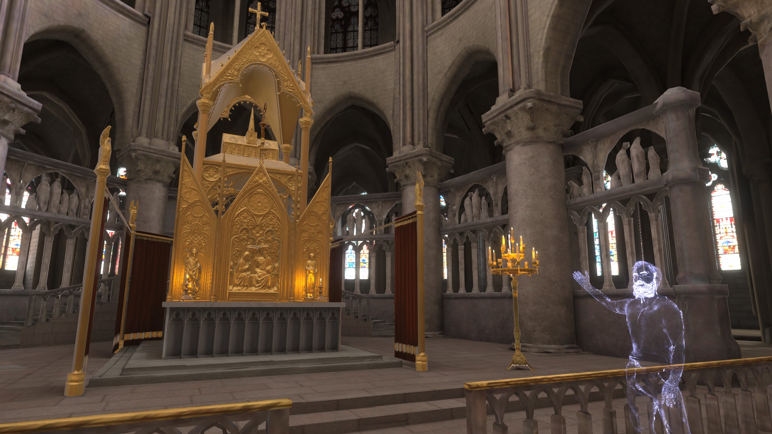 Autel du choeur de Notre-Dame de Paris en réalité virtuelle
