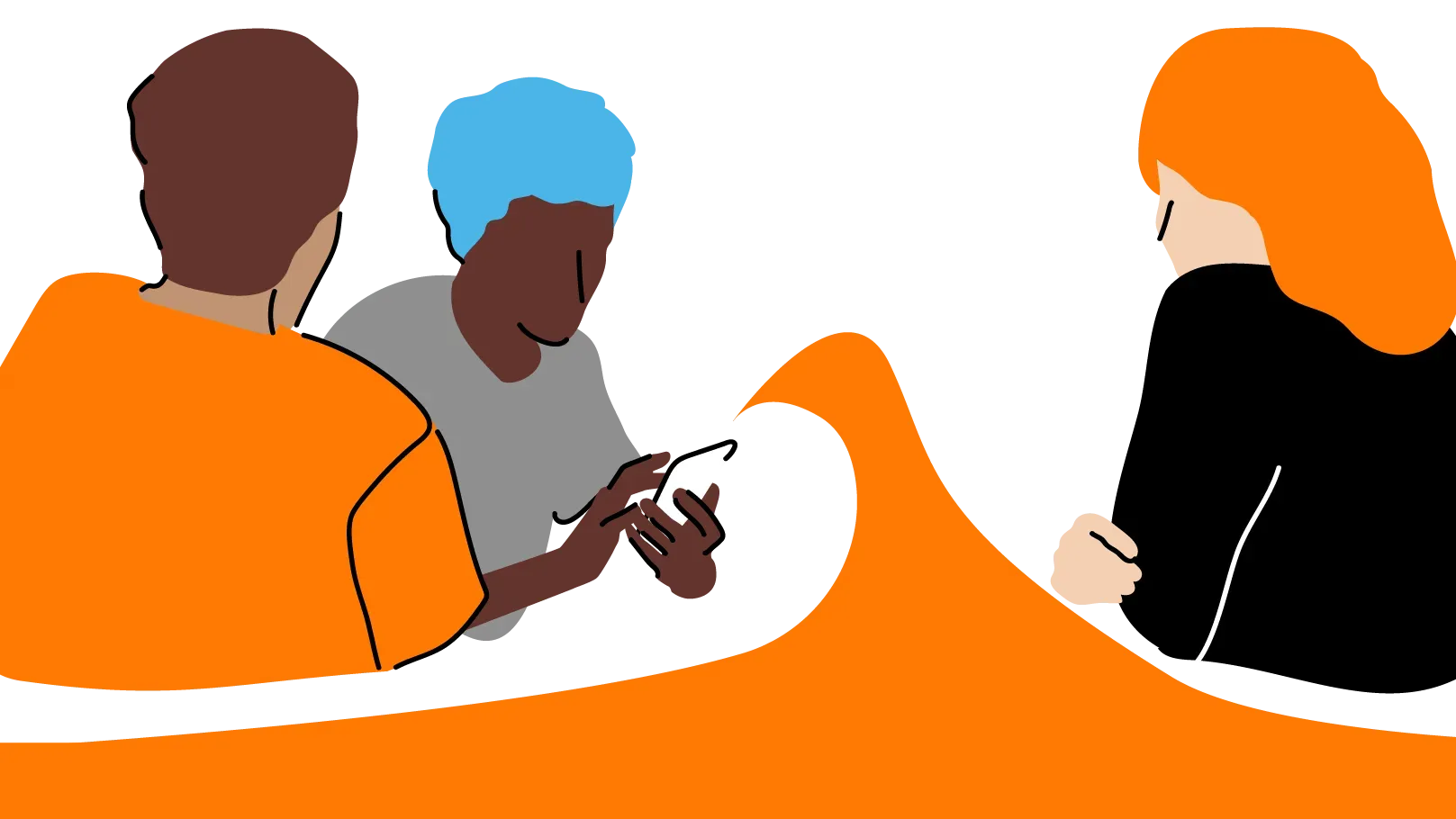 Illustration de trois silhouettes 