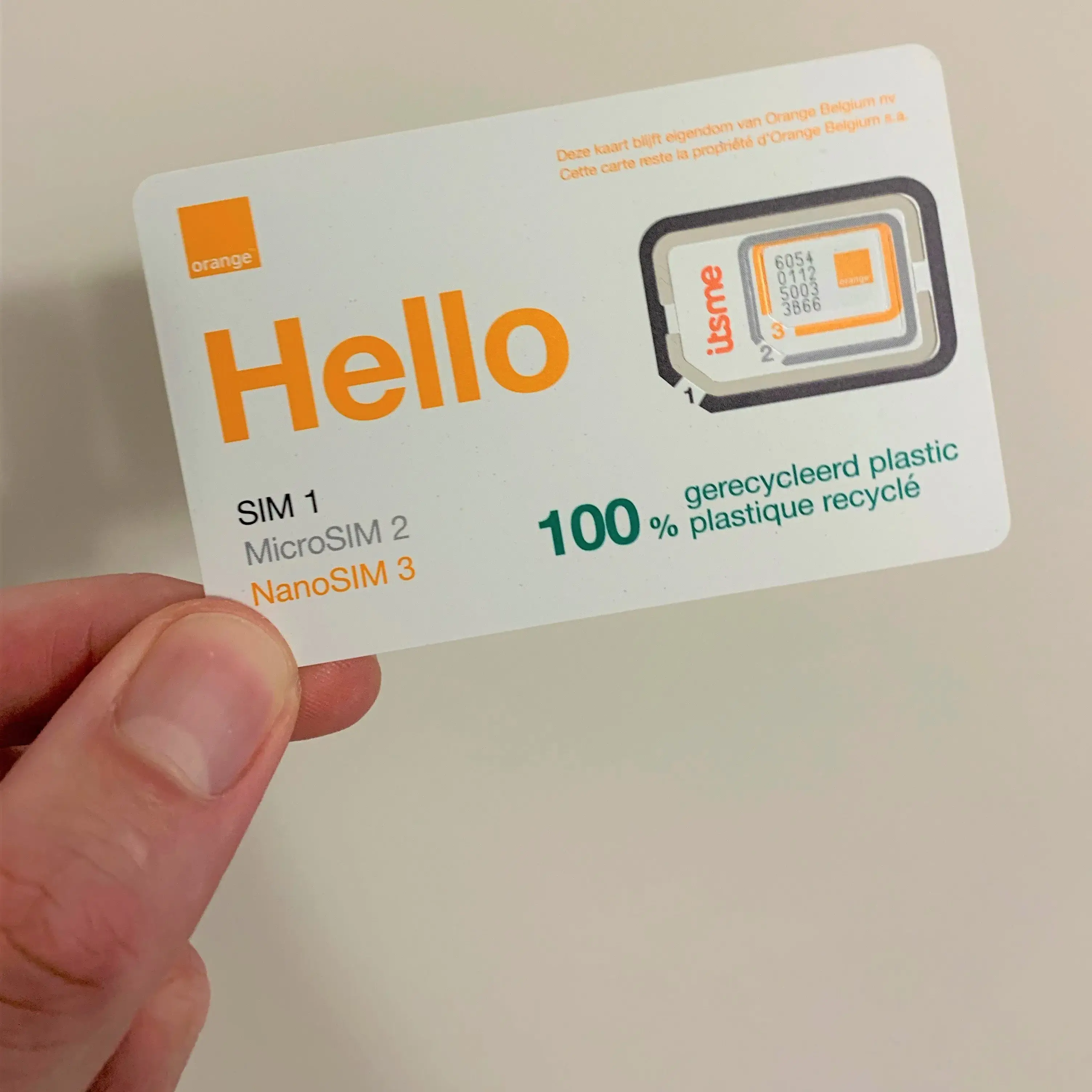 carte SIM en plastique 100% recyclé