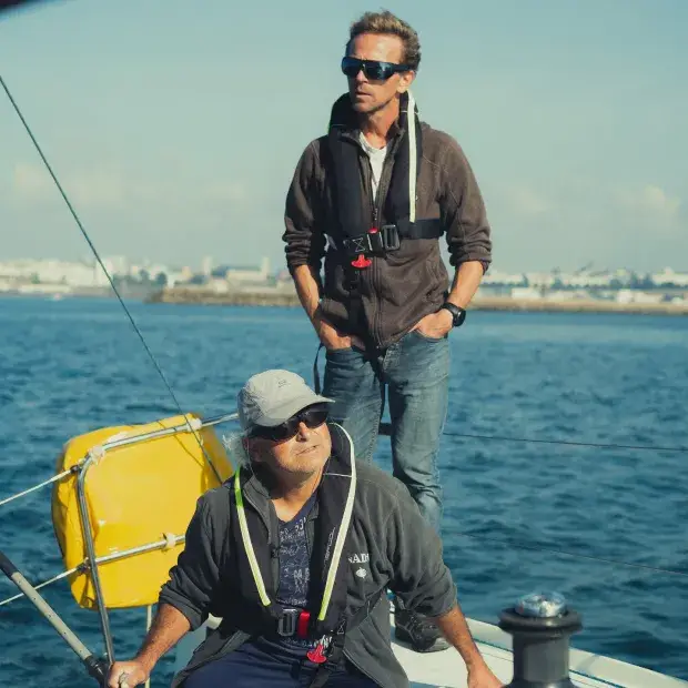 Olivier Ducruix et Mathieu Simonnet en mer