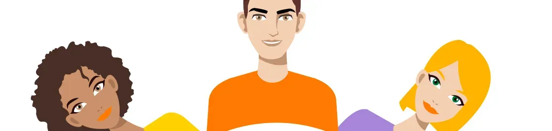 Personages illustrés sur un carrousel