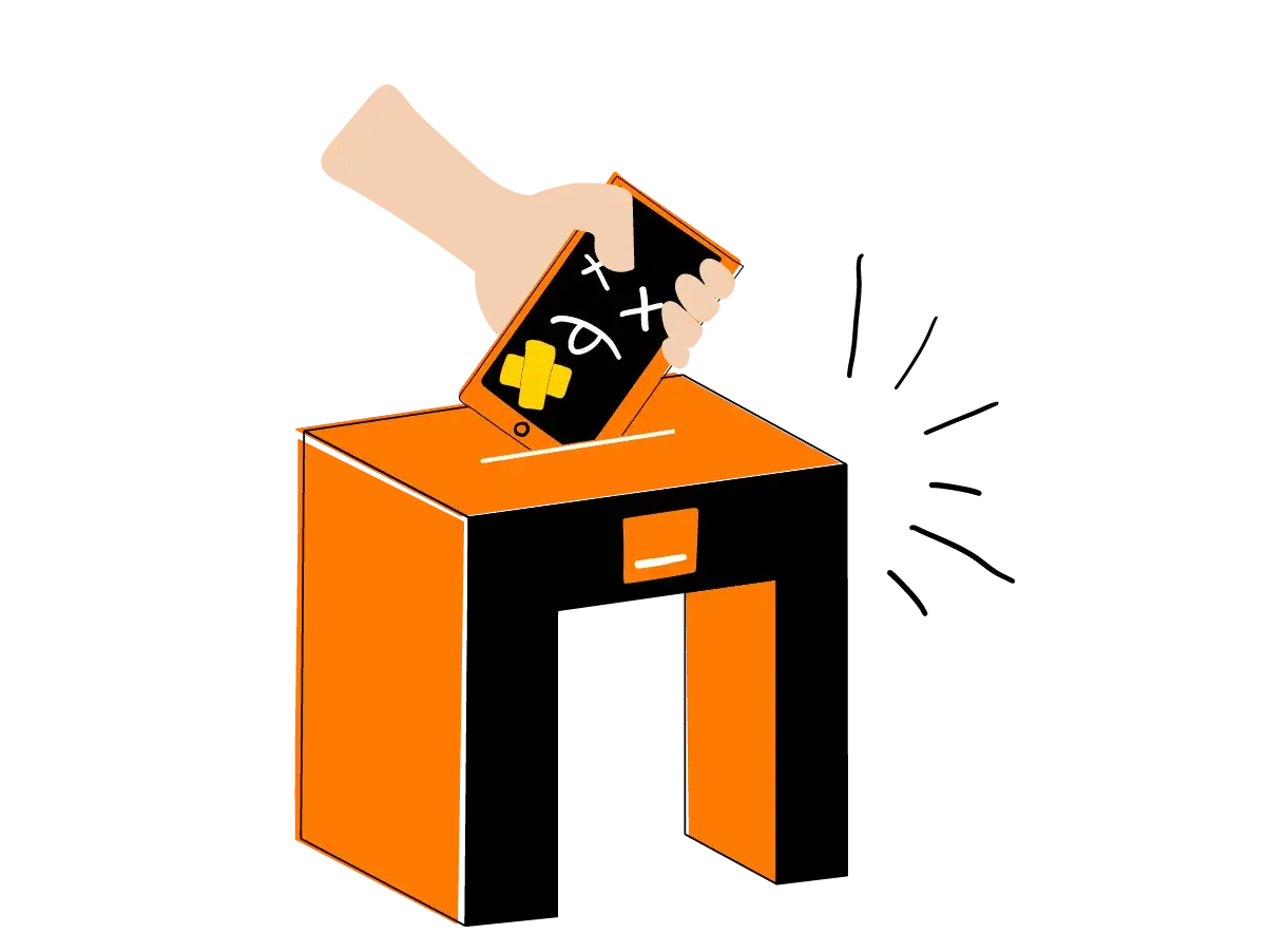 Illustration adoptons les eco-gestes recyclage de téléphone