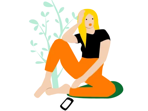 illustration femem pensive